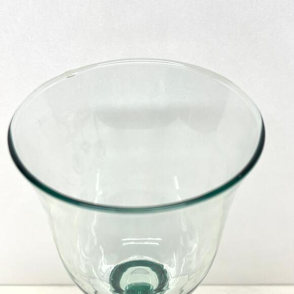 Hand Blown Verde Green Wine Water Goblets Set of 4 - Picture 4 of 6
